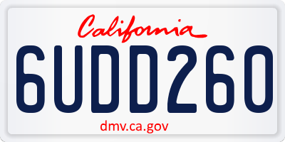 CA license plate 6UDD260