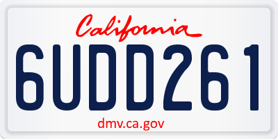 CA license plate 6UDD261