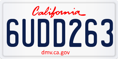 CA license plate 6UDD263