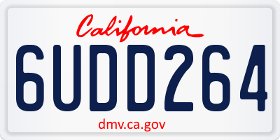 CA license plate 6UDD264