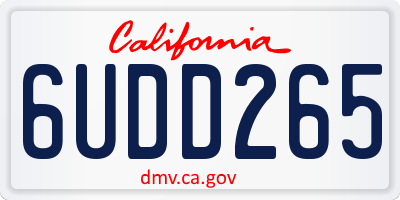 CA license plate 6UDD265