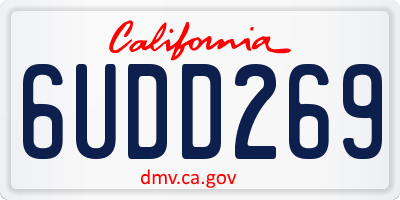 CA license plate 6UDD269