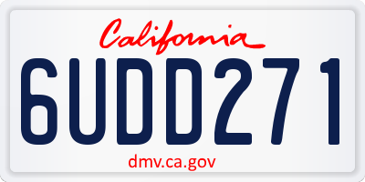 CA license plate 6UDD271