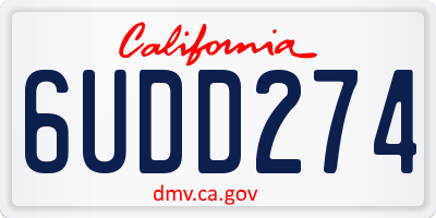 CA license plate 6UDD274