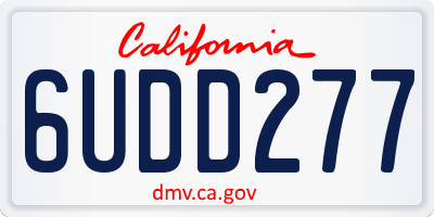 CA license plate 6UDD277