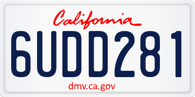 CA license plate 6UDD281
