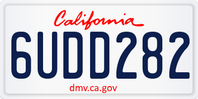 CA license plate 6UDD282