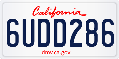 CA license plate 6UDD286