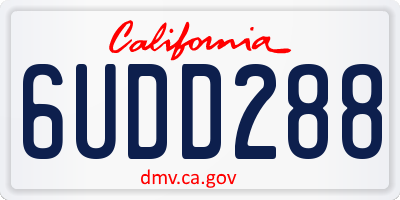 CA license plate 6UDD288