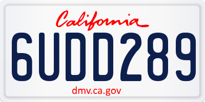 CA license plate 6UDD289
