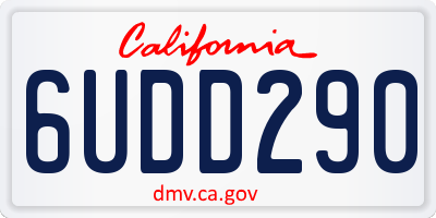 CA license plate 6UDD290