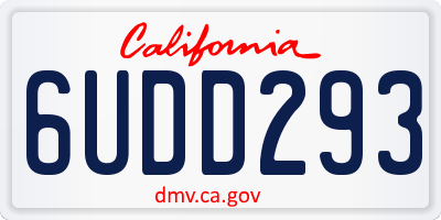 CA license plate 6UDD293