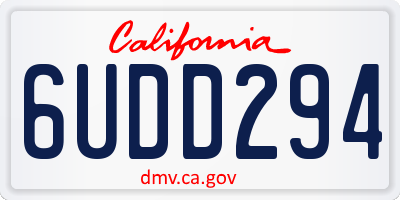 CA license plate 6UDD294