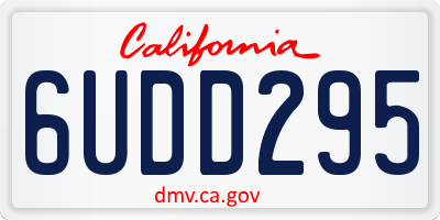 CA license plate 6UDD295