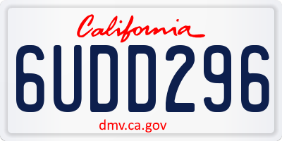 CA license plate 6UDD296