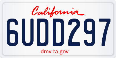 CA license plate 6UDD297
