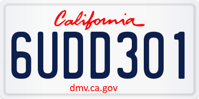 CA license plate 6UDD301