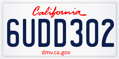CA license plate 6UDD302