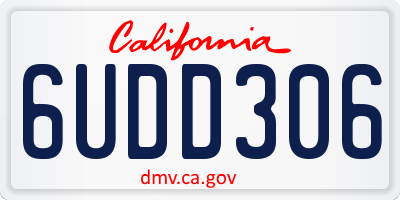 CA license plate 6UDD306