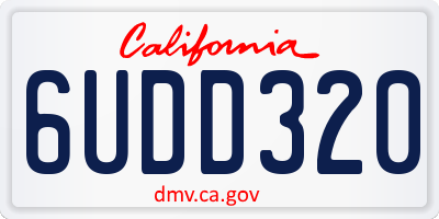 CA license plate 6UDD320