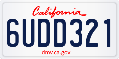 CA license plate 6UDD321