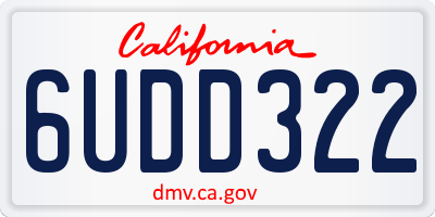 CA license plate 6UDD322