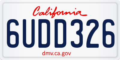 CA license plate 6UDD326
