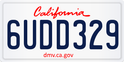 CA license plate 6UDD329