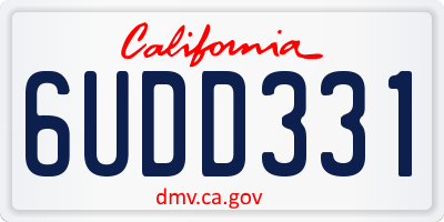 CA license plate 6UDD331