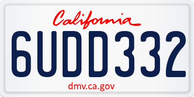 CA license plate 6UDD332