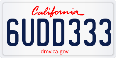 CA license plate 6UDD333
