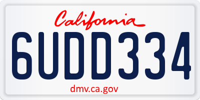 CA license plate 6UDD334