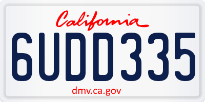 CA license plate 6UDD335