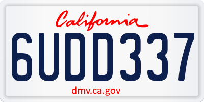 CA license plate 6UDD337