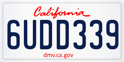 CA license plate 6UDD339