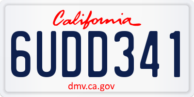 CA license plate 6UDD341