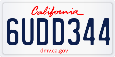 CA license plate 6UDD344