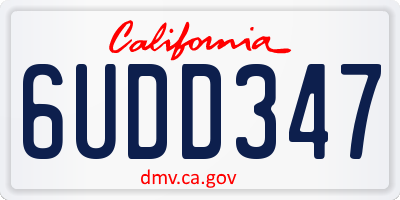 CA license plate 6UDD347