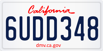 CA license plate 6UDD348