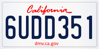CA license plate 6UDD351
