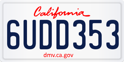 CA license plate 6UDD353