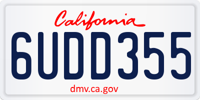 CA license plate 6UDD355