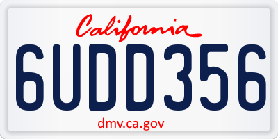 CA license plate 6UDD356