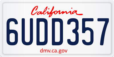 CA license plate 6UDD357