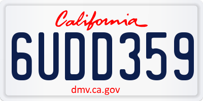 CA license plate 6UDD359