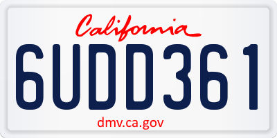 CA license plate 6UDD361