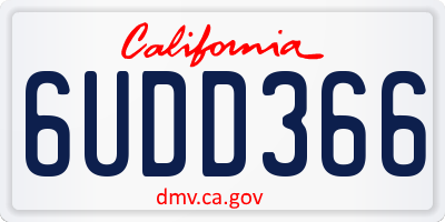 CA license plate 6UDD366