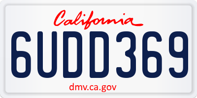 CA license plate 6UDD369