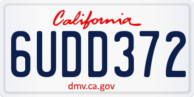 CA license plate 6UDD372