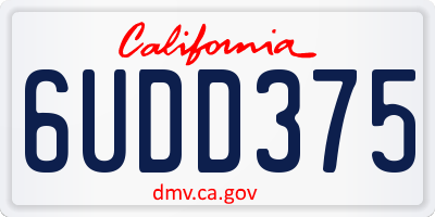 CA license plate 6UDD375